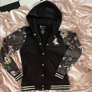 Tokidoki Black Hoodie with Colorful Character Print